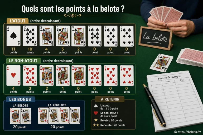 Quels sont les points à la belote et comment les compter ?