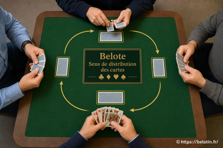 Dans quel sens distribuer les cartes à la belote ?