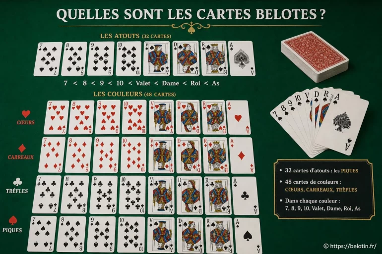 Quelles sont les cartes utilisées pour jouer à la belote ?