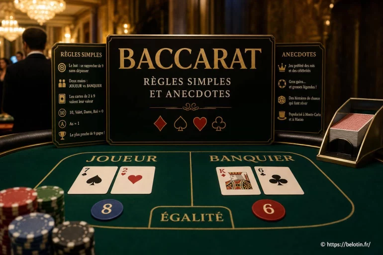 Baccarat : règles simples et anecdotes pour bien débuter