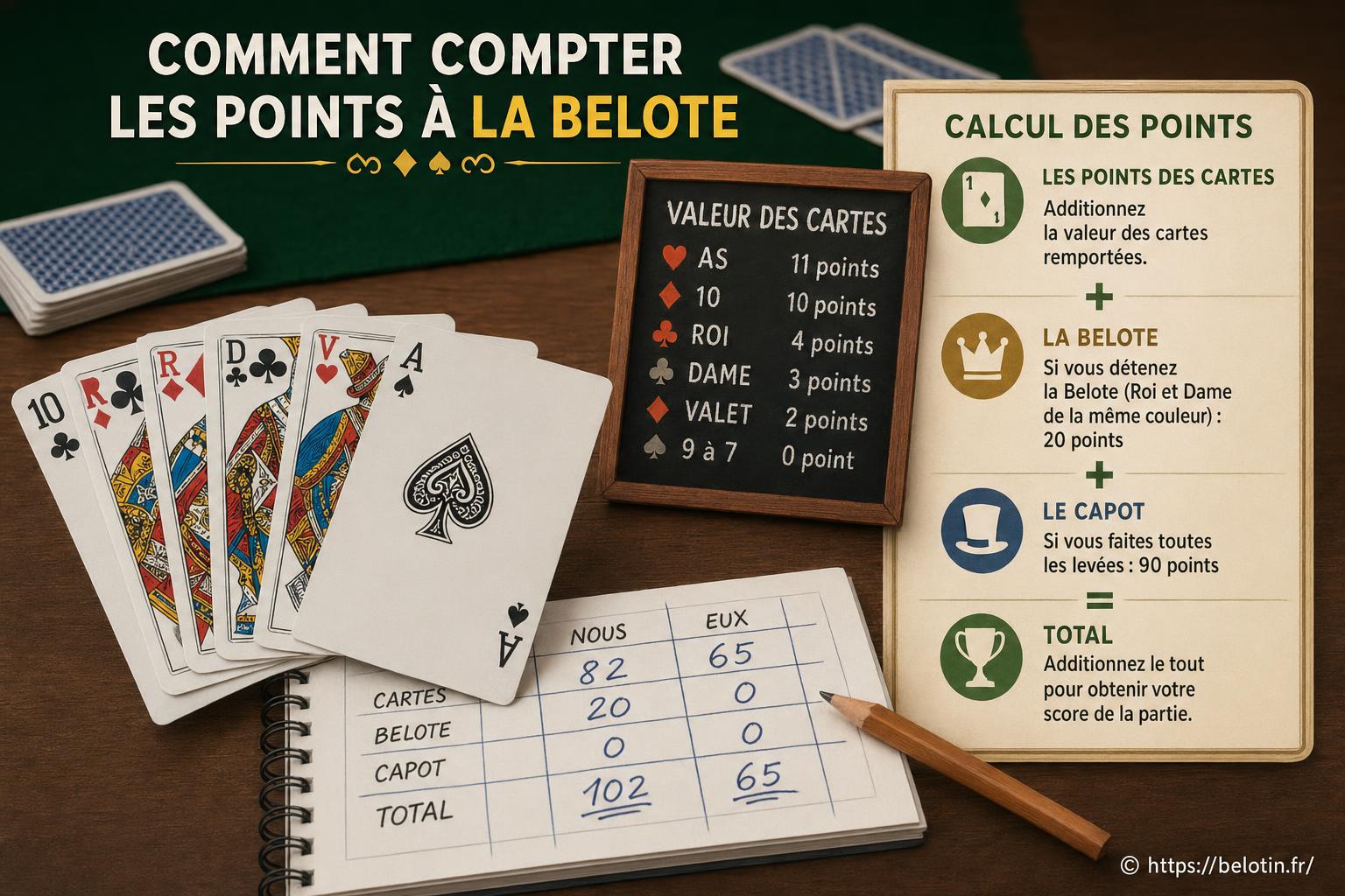 Comment compter les points à la belote pour gagner vos parties