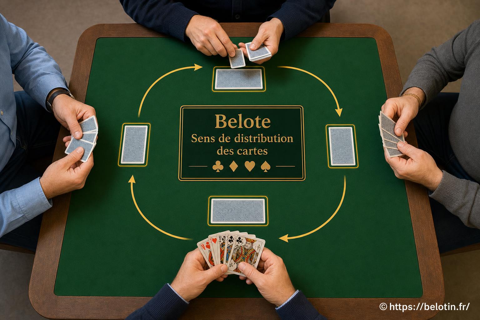 Dans quel sens distribuer les cartes à la belote ?