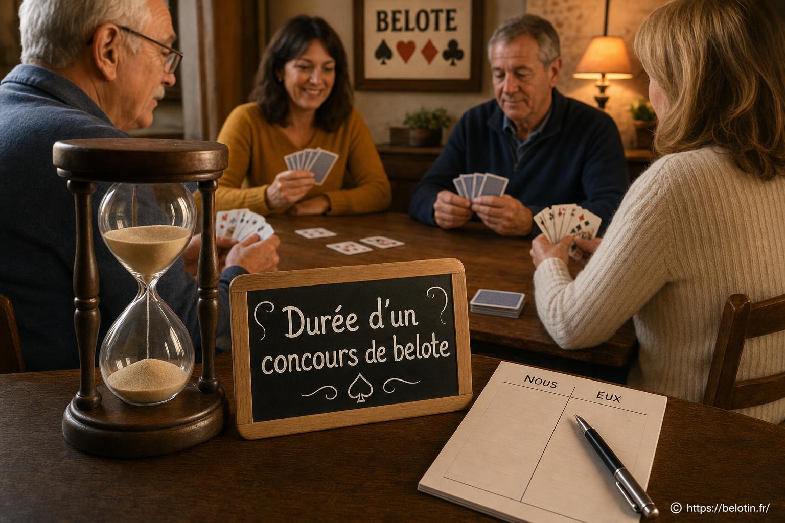 Durée d’un concours de belote : combien de temps faut-il prévoir ?