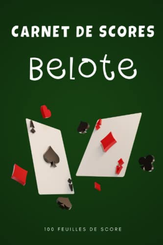 Carnet de scores belote: Cahier de scores de belote avec tab