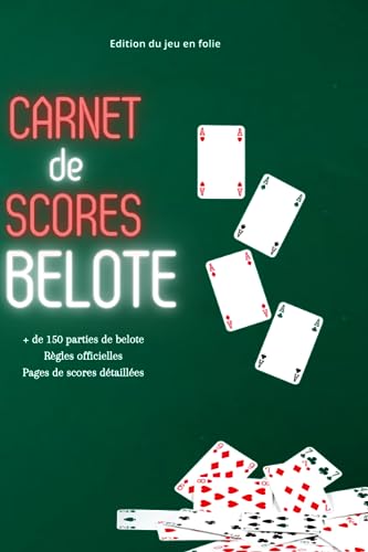 Carnet de scores Belote: Plus de 150 parties de belote pour 