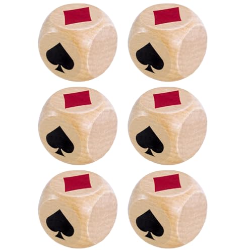 6 Pièces Dé De Belote Tout Atout En Bois, Dés De Jeux, Dés B