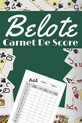Belote carnet de score: Carnet de Scores Belote: Cahier avec