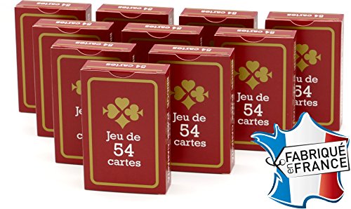 FRANCE CARTES - Jeu de 54 Cartes - Gauloise Rouge - Lot de 1