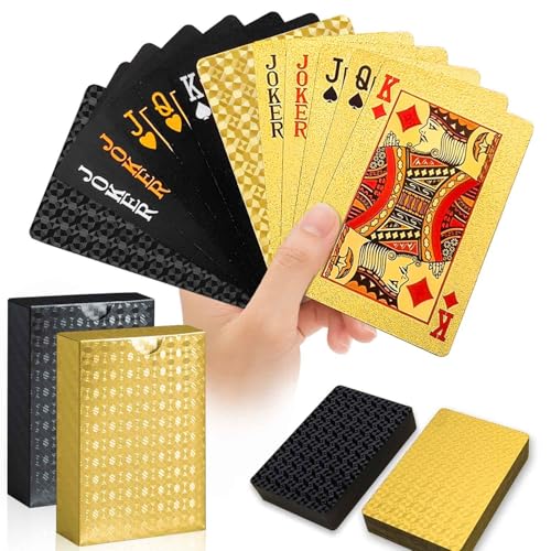 Wugauwor 2 Jeux de Cartes en Plastique Imperméable, Cartes à