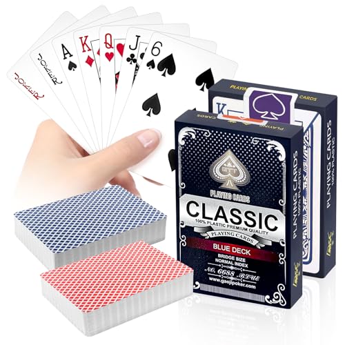 Klerbesh 2 Jeu de Plastique Cartes, Rouge et Bleu Jeux de Ca