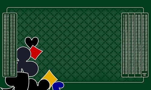 Tapis Belote Double Points - Tramé Vert - 100 x 60 cm - Fabr